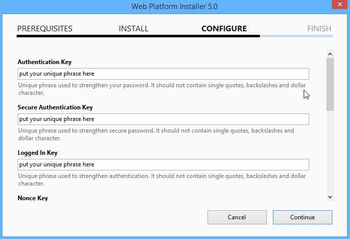 Configure Security Keys