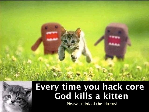 Photo: Don't Hack WordPress Core; Or the Kitten Get's it!
