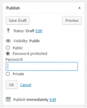 An image of the publish widget from the WordPress page editor.