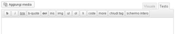Tasti dell'editor di testo di WordPress