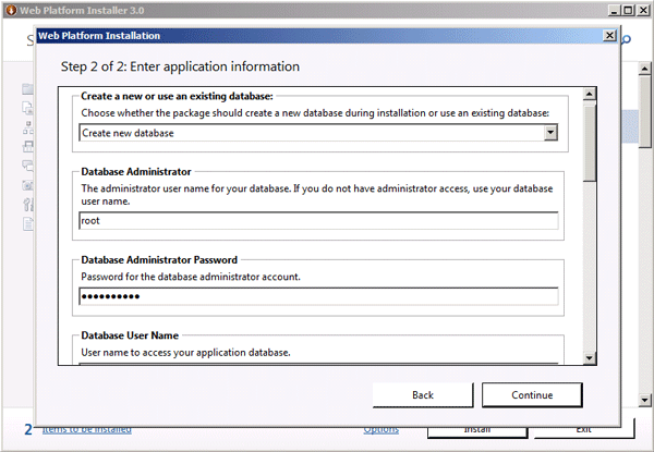 Application configuration