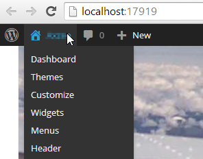 Browser window opens with your localhost WordPress site.