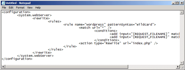 Web.config file contents