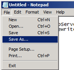 Notepad Save As menu