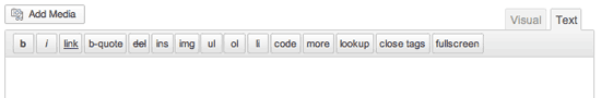 WordPress Text editor buttons