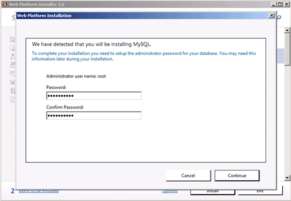 MySQL root password setup