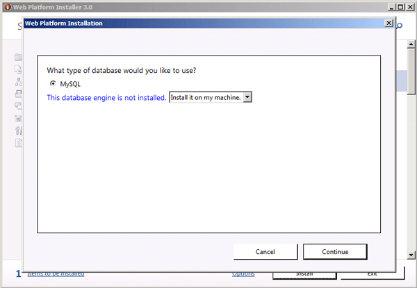 Database engine selection