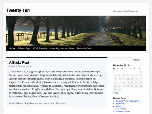 Twenty Ten Theme screenshot