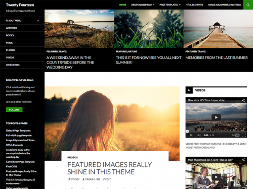Twenty Fourteen Theme screenshot