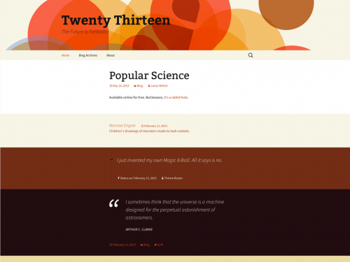 Twenty Thirteen Theme screenshot